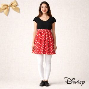 Disney Women's Red Black White Polka Dot Dress Sz Small